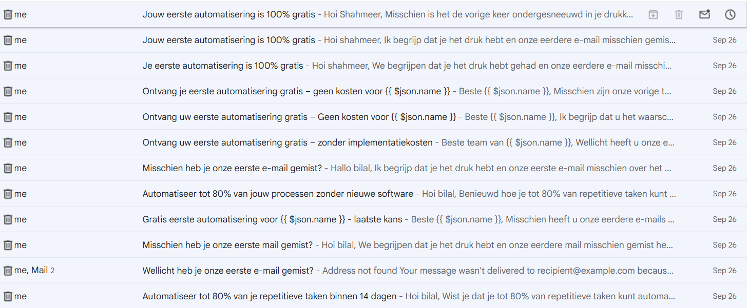 A live campaign in Dutch, sent and followed up automatically